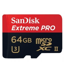 SanDisk 64GB Extreme PRO UHS-II microSDXC Memory Card with USB 3.0 Adapter