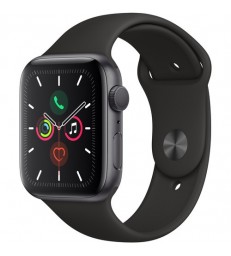 Apple Watch Series 5 (GPS Only, 44mm, Space Gray Aluminum, Black Sport Band)