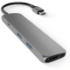 Satechi Slim Aluminum Type-C Multi-Port Adapter with USB-C Pass-Through, 4K HDMI, USB 3.0