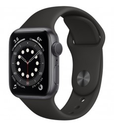 Apple Watch Series 6 (GPS, Space Gray Aluminum, 40 mm Black Sport Band)