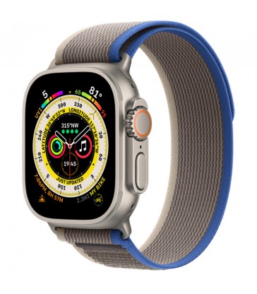 Apple Watch UltraTitanium Case with Blue/Gray Trail Loop