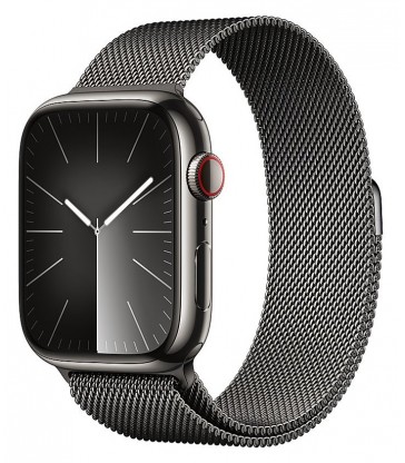 Apple Watch Series 9 (GPS + Cellular) Graphite Stainless Steel Case with Graphite Milanese Loop - Graphite