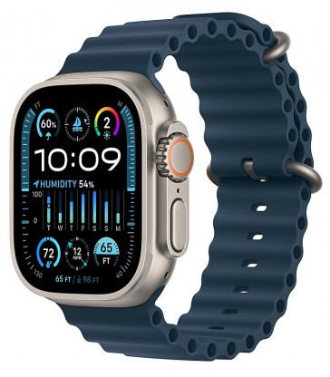 Apple Watch Ultra 2 (GPS + Cellular) Titanium Case with Blue Ocean Band - Titanium